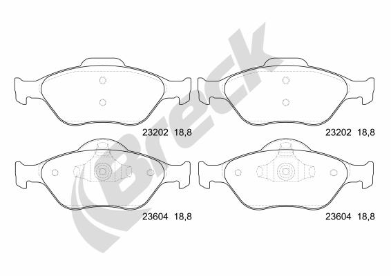 Set placute frana,frana disc 23202 00 702 00 BRECK